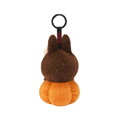 POP MART Labubu The Monsters Happy Halloween Party Sitting Pumpkin Vinyl Plush Pendant (15cm)