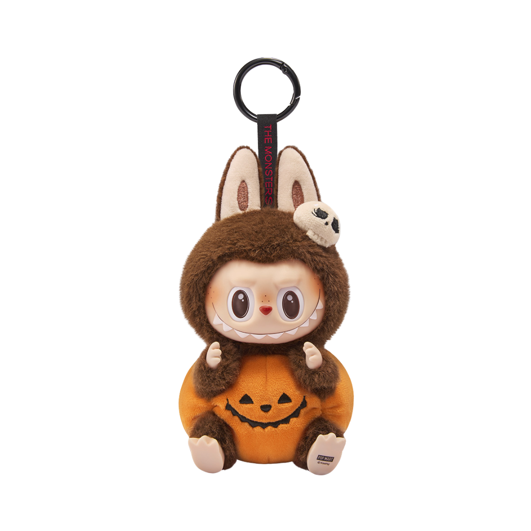 POP MART Labubu The Monsters Happy Halloween Party Sitting Pumpkin Vinyl Plush Pendant (15cm)