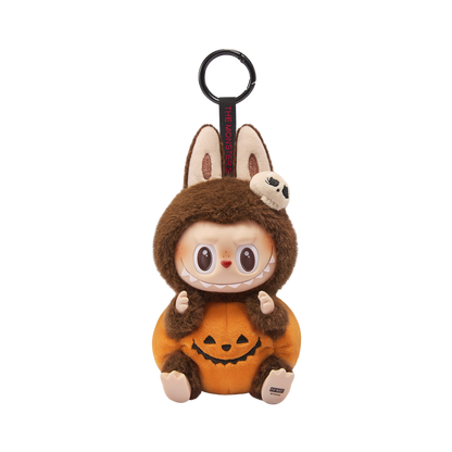 POP MART Labubu The Monsters Happy Halloween Party Sitting Pumpkin Vinyl Plush Pendant (15cm)