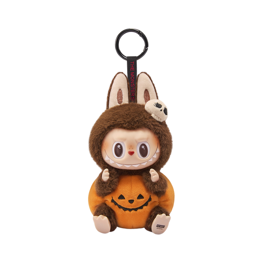 POP MART Labubu The Monsters Happy Halloween Party Sitting Pumpkin Vinyl Plush Pendant (15cm)